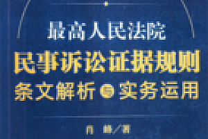最高人民法院民事诉讼证据规则:条文解析与实务运用 202206 肖峰 pdf版下载