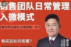 陈文学-销售团队日常管理—入微模式-教你做销售【网盘资源】